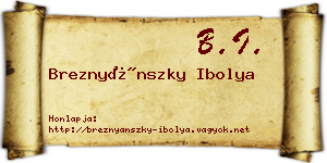 Breznyánszky Ibolya névjegykártya